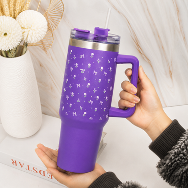Tulip & Bow Lavender Petals Stainless Steel Tumbler
