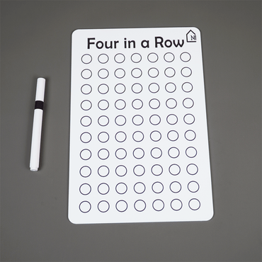 Four in a Row Reusable Learning Board with Pen Box & Cleaning Cloth - Memories Insite
