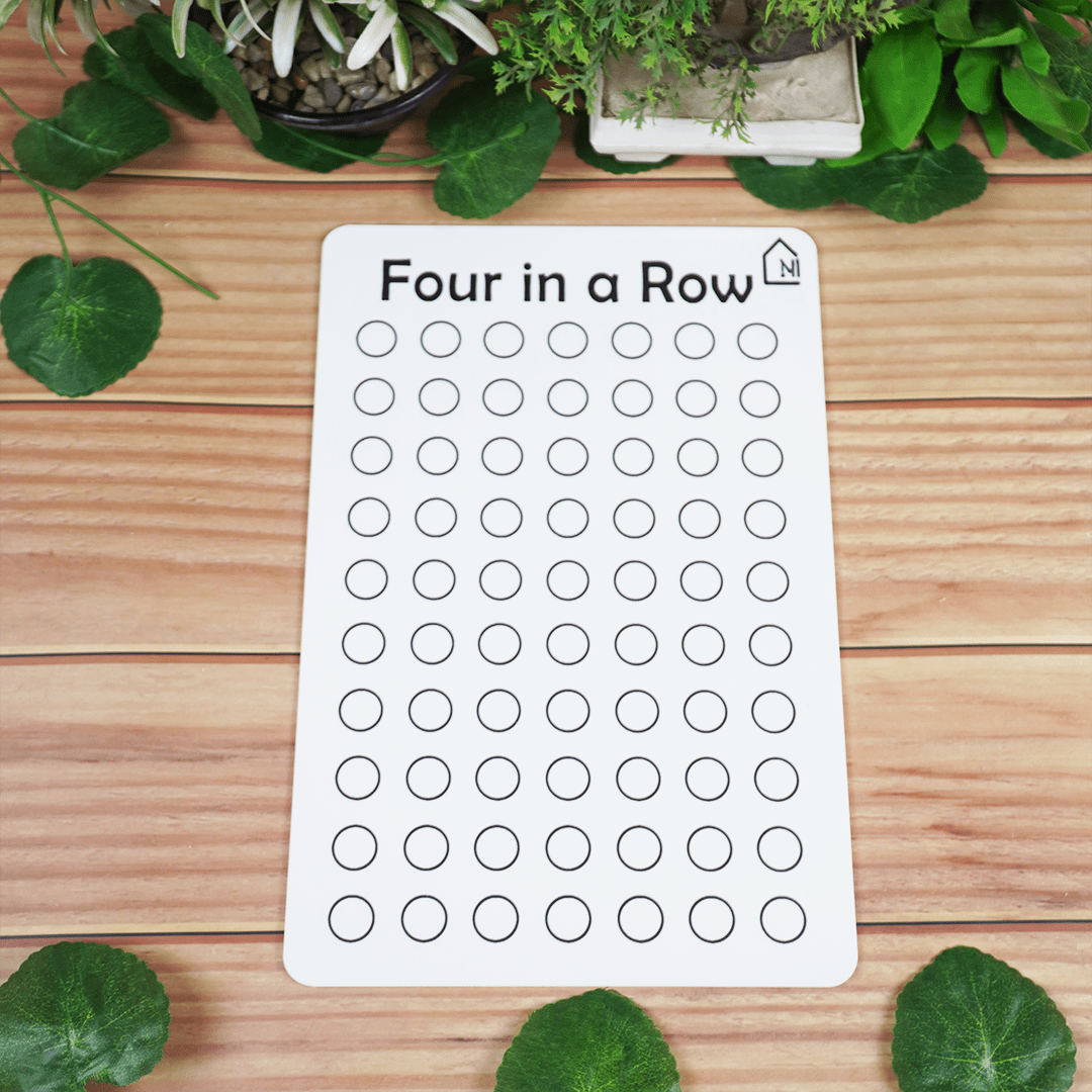 Four in a Row Reusable Learning Board with Pen Box & Cleaning Cloth - Memories Insite