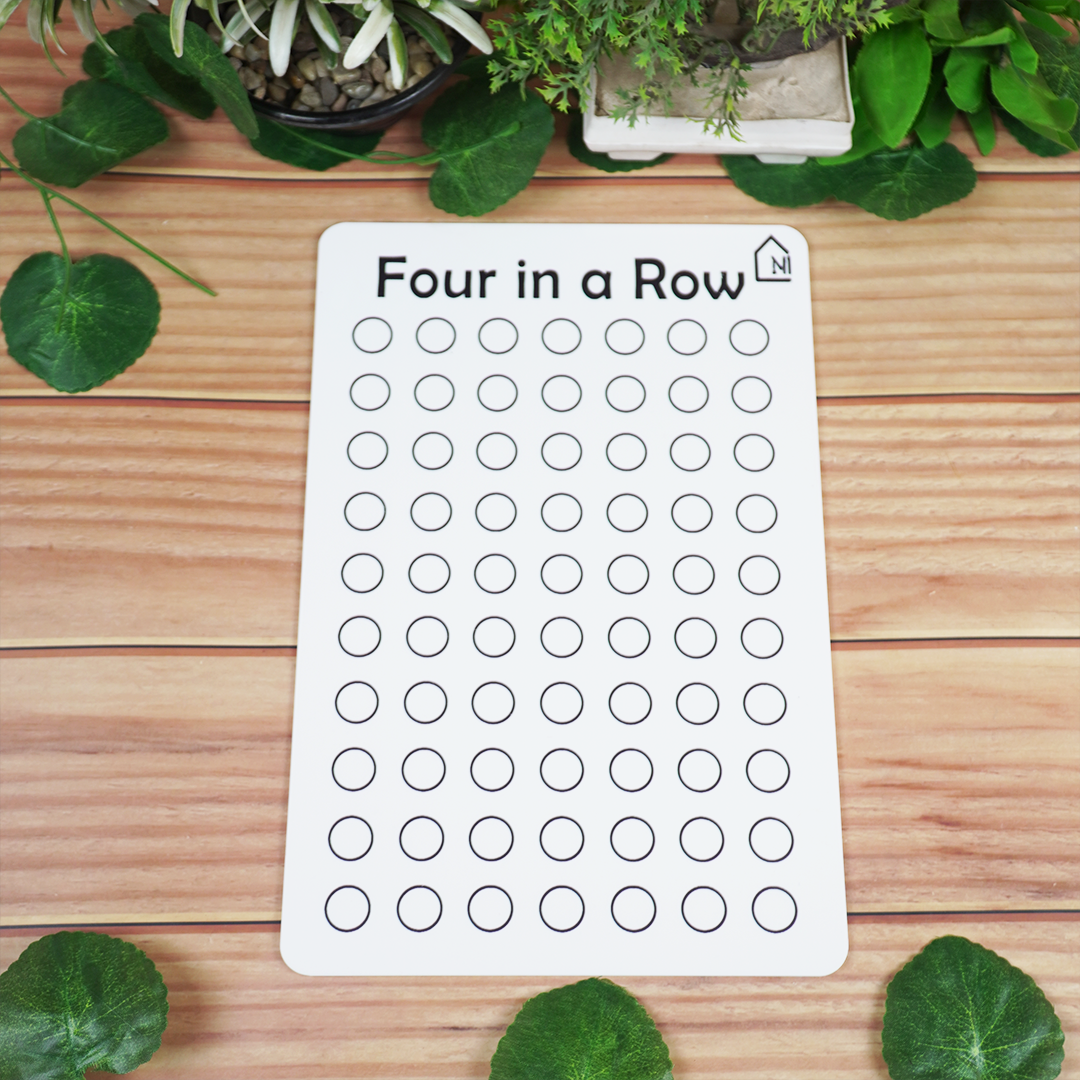 Four in a Row Reusable Learning Board with Pen Box & Cleaning Cloth