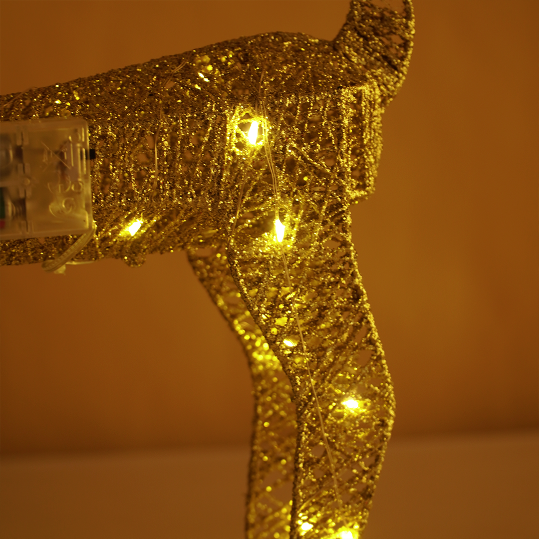 Golden Glitter Reindeer Christmas