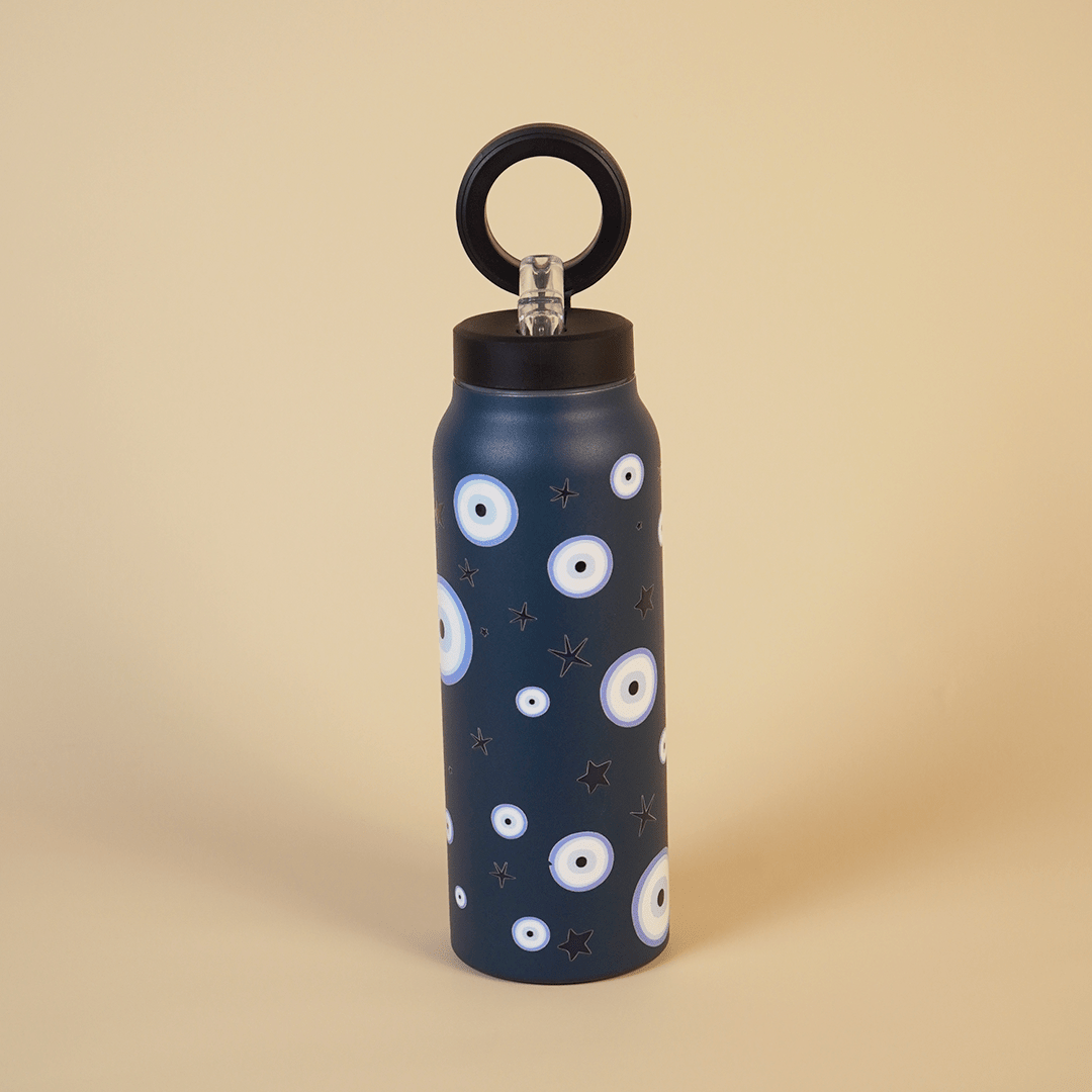 Evil Eye Print Stainless Steel Water Bottle - 800 ML - Memories Insite800ML EVIL EYES PRINT STAINLESS BOTTLE