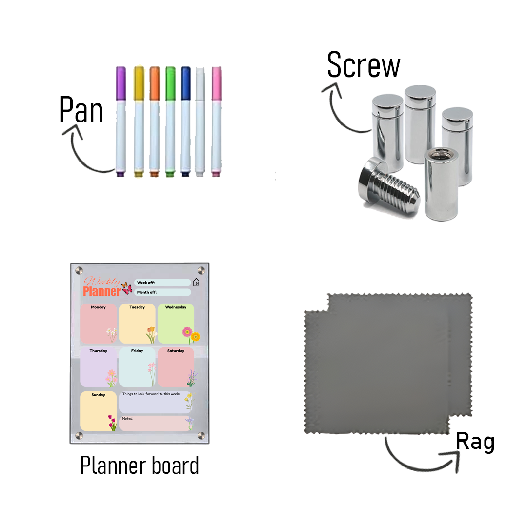 Weekly Acrylic Wall Planner – Minimal & Functional Organizer