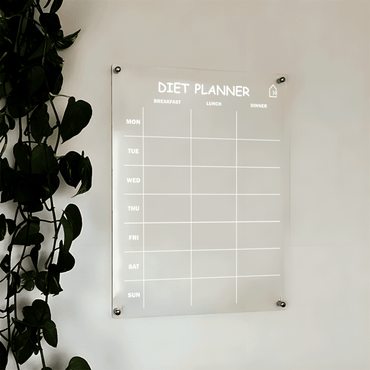 Weekly Acrylic Diet Planner Board – Reusable Meal Organizer for Healthy Living - Memories InsiteDIET ACRYLIC WALL PLANNER II