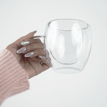 Double Wall Glass Coffee Cup with Handle - Memories InsiteDOUBLE WALL GLASS CUPS-1