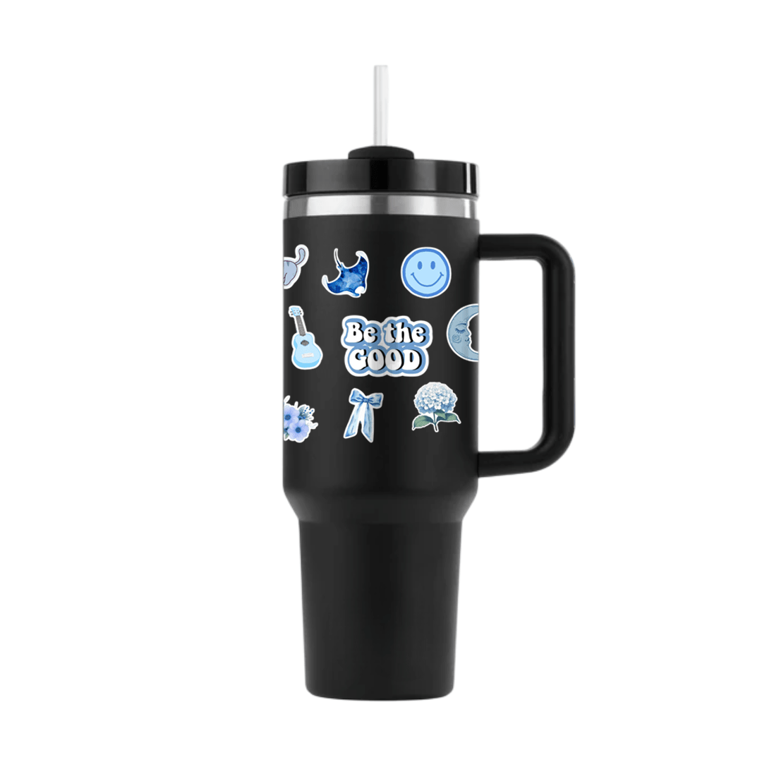 Sticker Splash Aqua Daydream Tumbler - Memories InsiteBLUE STCKER TUMBLER-BLACK STAN