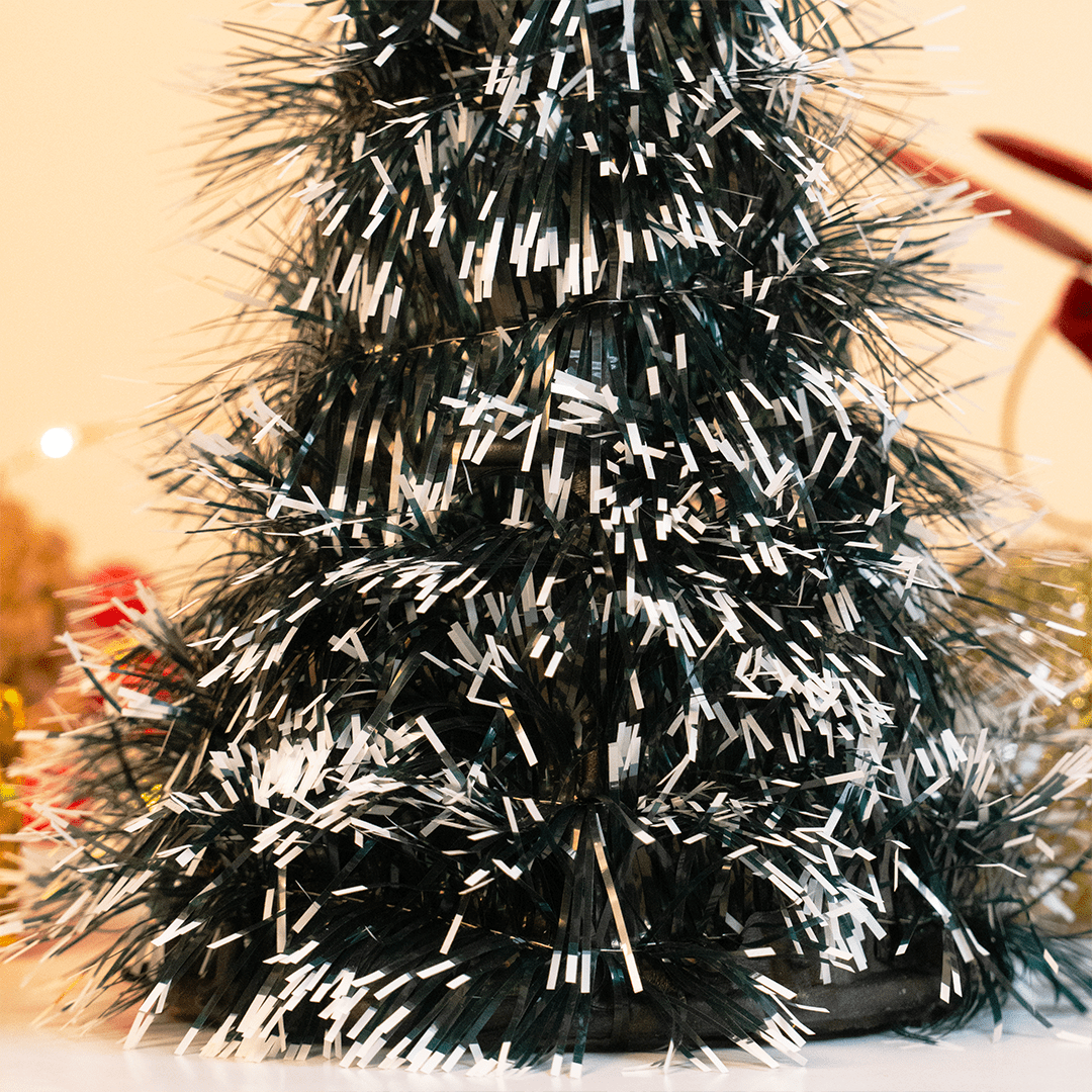 Mini Snowy Tinsel Christmas Tree - Memories Insite