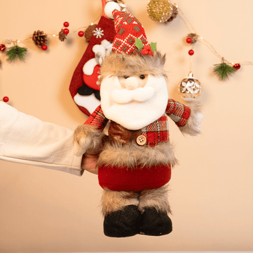 Christmas Plush Santa Doll – Cute Standing Santa Decoration - Memories Insite