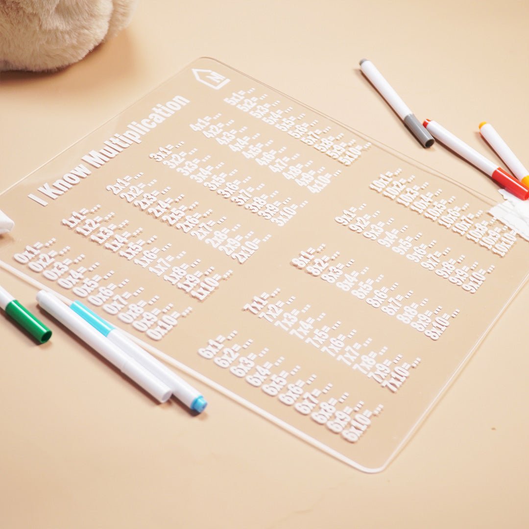 Reusable “I Know Multiplication” Practice Board for Kids | Washable Math Learning Board - Memories InsiteWashable Math Learning Board