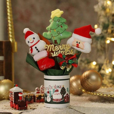 Pack of 2 Festive Christmas Bear & Ornament Bouquet - Memories InsiteCHRISTMAS PAPER TEDDY GIFT Bouquet-1
