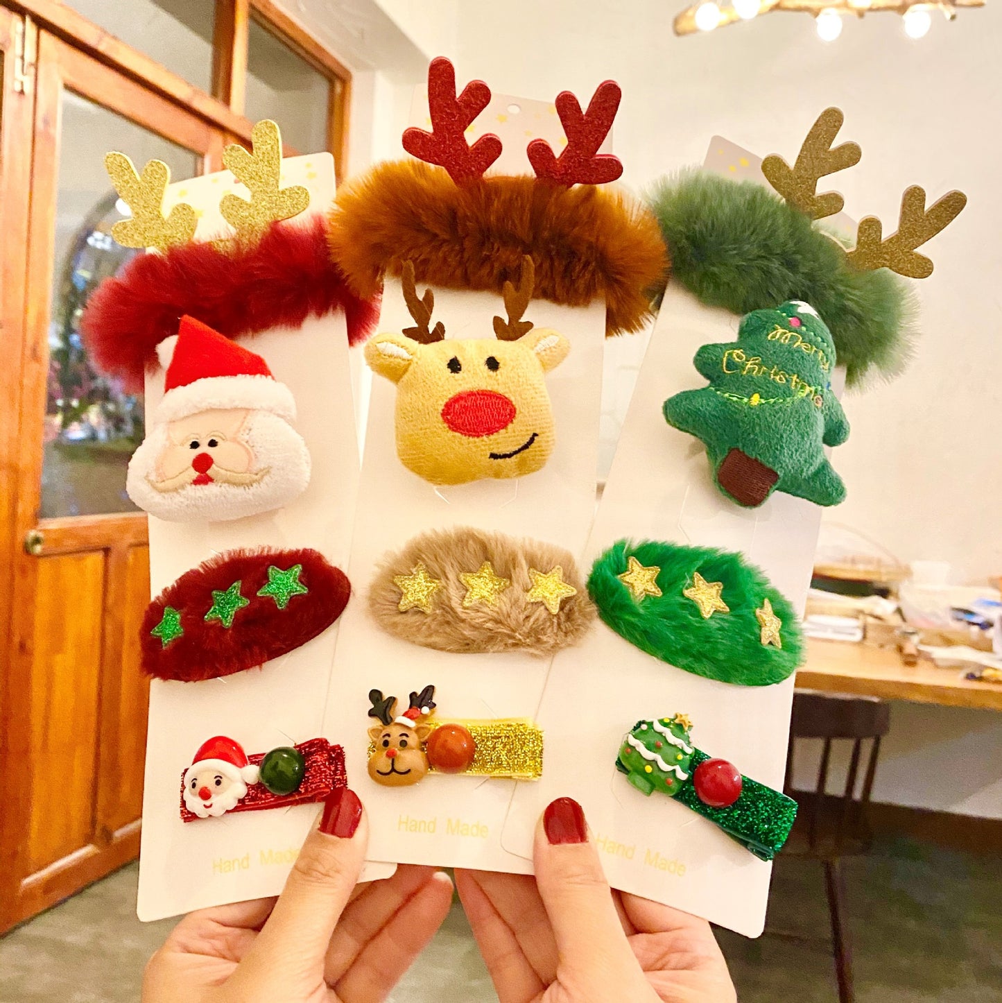 Festive Christmas Hair Clips & Accessories(Random Piece) | Santa, Reindeer & Christmas Tree Holiday Barrettes