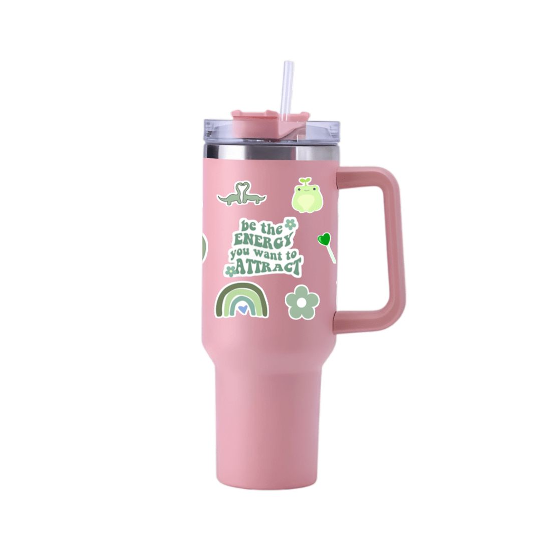 The Matcha Magic Tumbler - Memories InsiteGREEN STICKER TUMBLER-PINK STAN