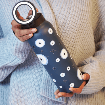 Evil Eye Print Stainless Steel Water Bottle - 800 ML - Memories Insite800ML EVIL EYES PRINT STAINLESS BOTTLE
