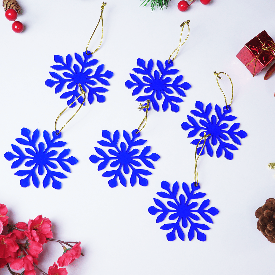 Blue Snowflake Christmas Tree Ornament - Memories Insite