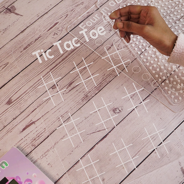 Reusable Tic Tac Toe Learning Board for Kids with pen box & Cleaning Cloth
