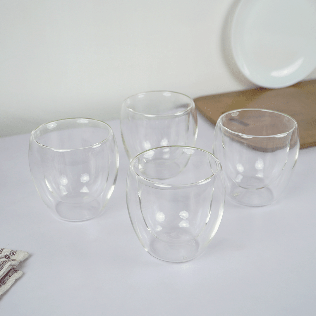 Double Wall Glass Cups | Heat Resistant Clear Glass for Coffee, Tea & Drinks - Memories InsiteDOUBLE WALL GLASS CUPS-3