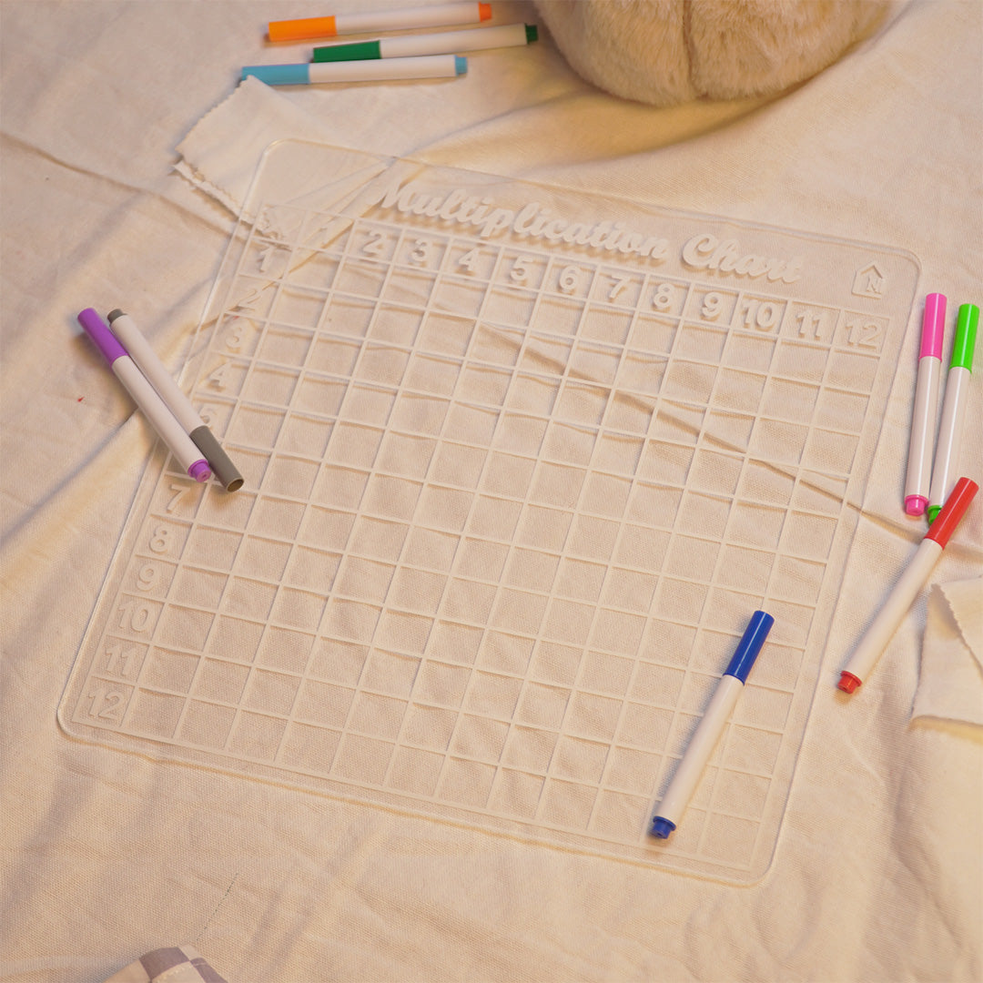 Reusable Multiplication Chart Board for Kids | Washable Math Practice Learning Board