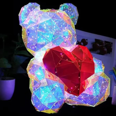 Gorgeous Shining LED Teddy Bear Holding a Red Heart - Memories InsiteCRYSTAL LED TEDDY BEAR-1