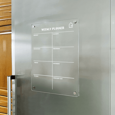 Premium Acrylic Weekly Fridge Planner & Grocery List Board - Memories InsiteWEEKLY FRIDGE PLANNER WITH GROCERY LIST 1