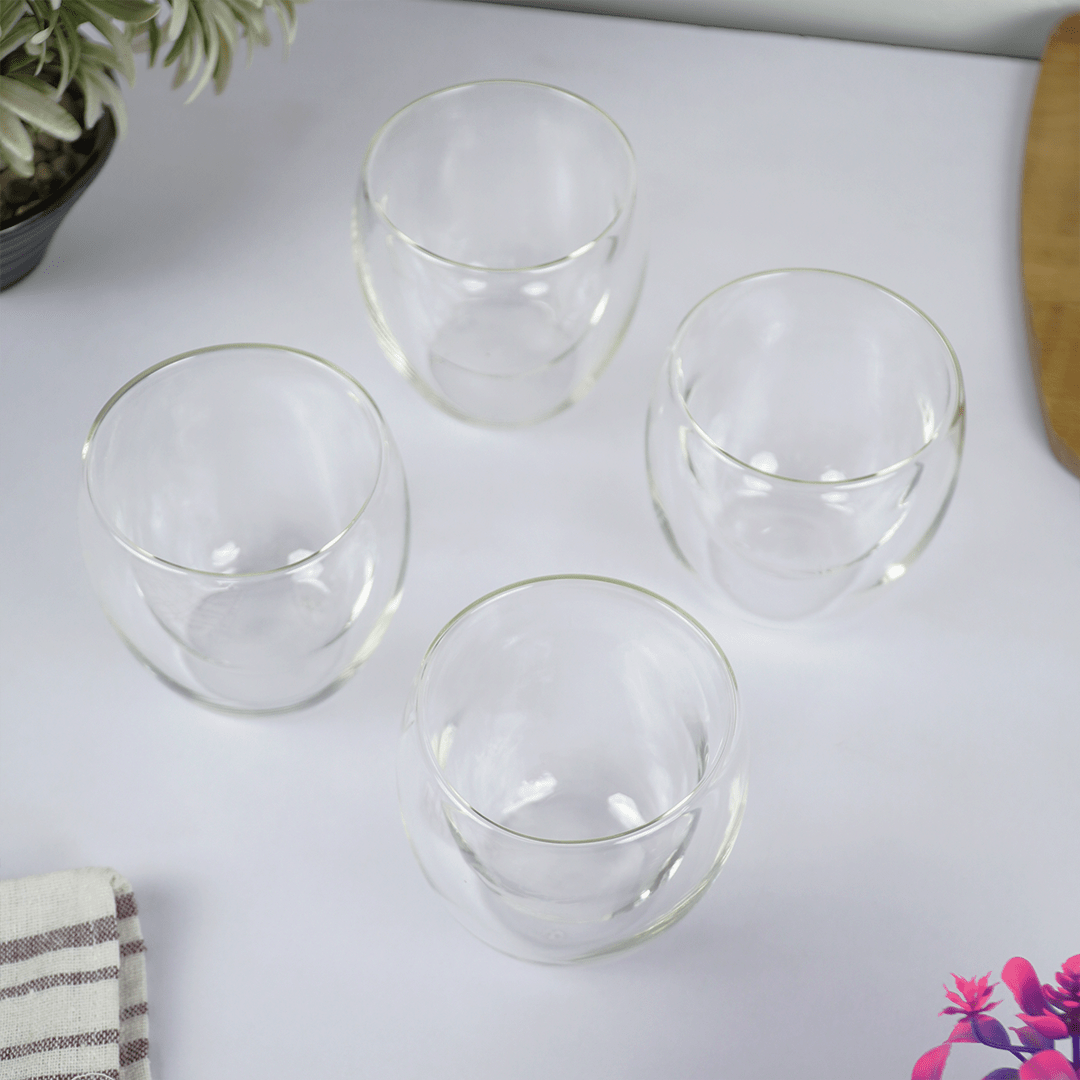 Double Wall Glass Cups | Heat Resistant Clear Glass for Coffee, Tea & Drinks - Memories InsiteDOUBLE WALL GLASS CUPS-3