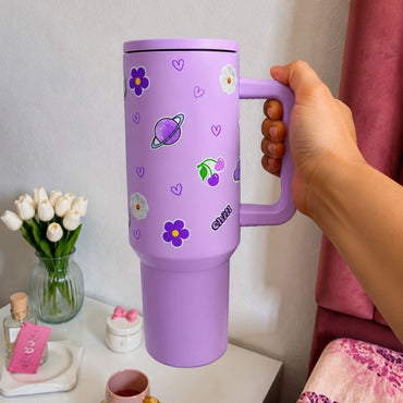 Lavender Celestial Garden Stainless Steel Tumbler