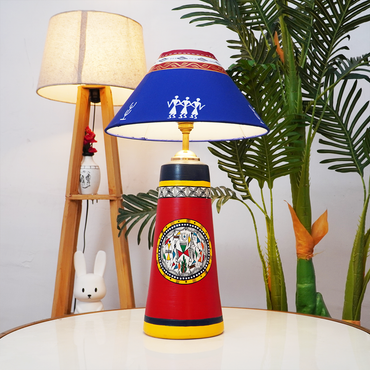 AuraNest Modern Tribal Lamp – Minimal Elegance with Cultural Charm