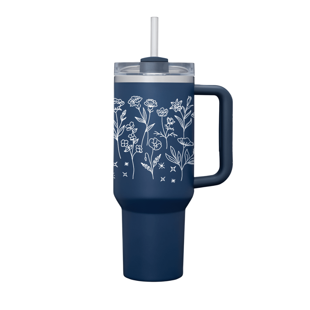 Minimal Floral Line Art Tumbler - Memories InsiteFLOWER ART TUMBLER-3