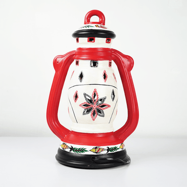 Noctra Heritage Lantern Lamp – Handcrafted Statement Light - Memories InsiteNOCTRA HERITAGE LANTERN LAMP- (RED & WHITE)