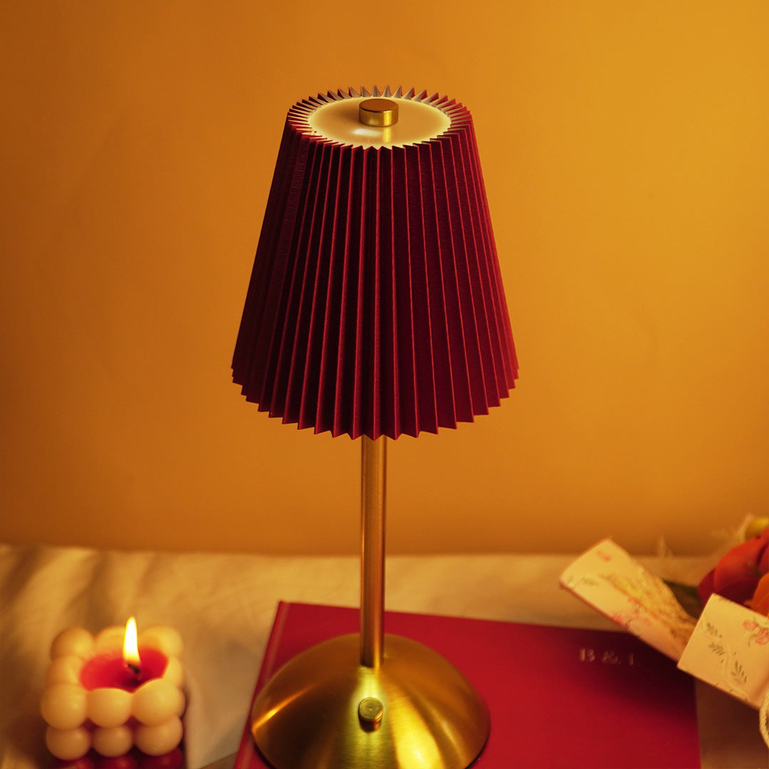 Elegant Pleated Table Lamp with Warm Ambient Light