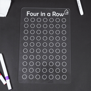 Reusable Four in a Row Game Board for Kids Learning Board with Pen Box & Cleaning Cloth - Memories Insite