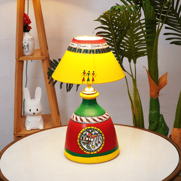Solara FolkGlow Lamp – Handpainted Ethnic Decor Light - Memories InsiteSOLARA FOLKGLOW LAMP - ( YELLOW & RED)