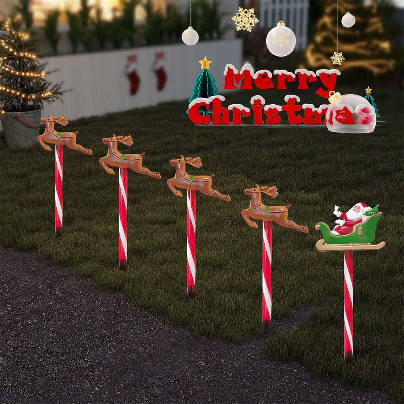 Solar Christmas Santa and Deer Light - Memories InsiteSANTA AND DEER SOLAR LIGHT 5PACK