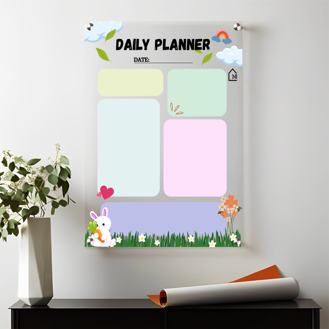 Acrylic Wall Task Planner – Reusable & Stylish Organizer for Home, Office & Kids