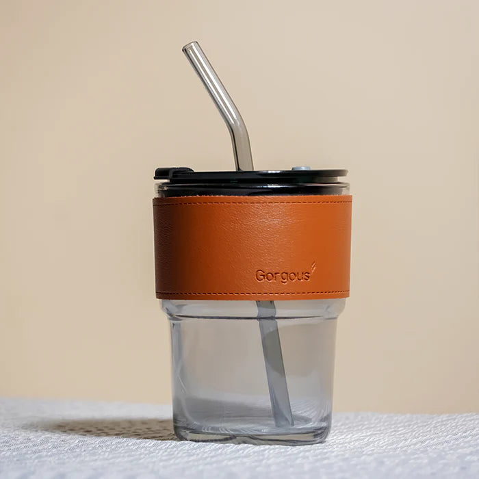 Personalized Leather glass tumbler - Memories InsiteLEATHER GLASS TUMBLER