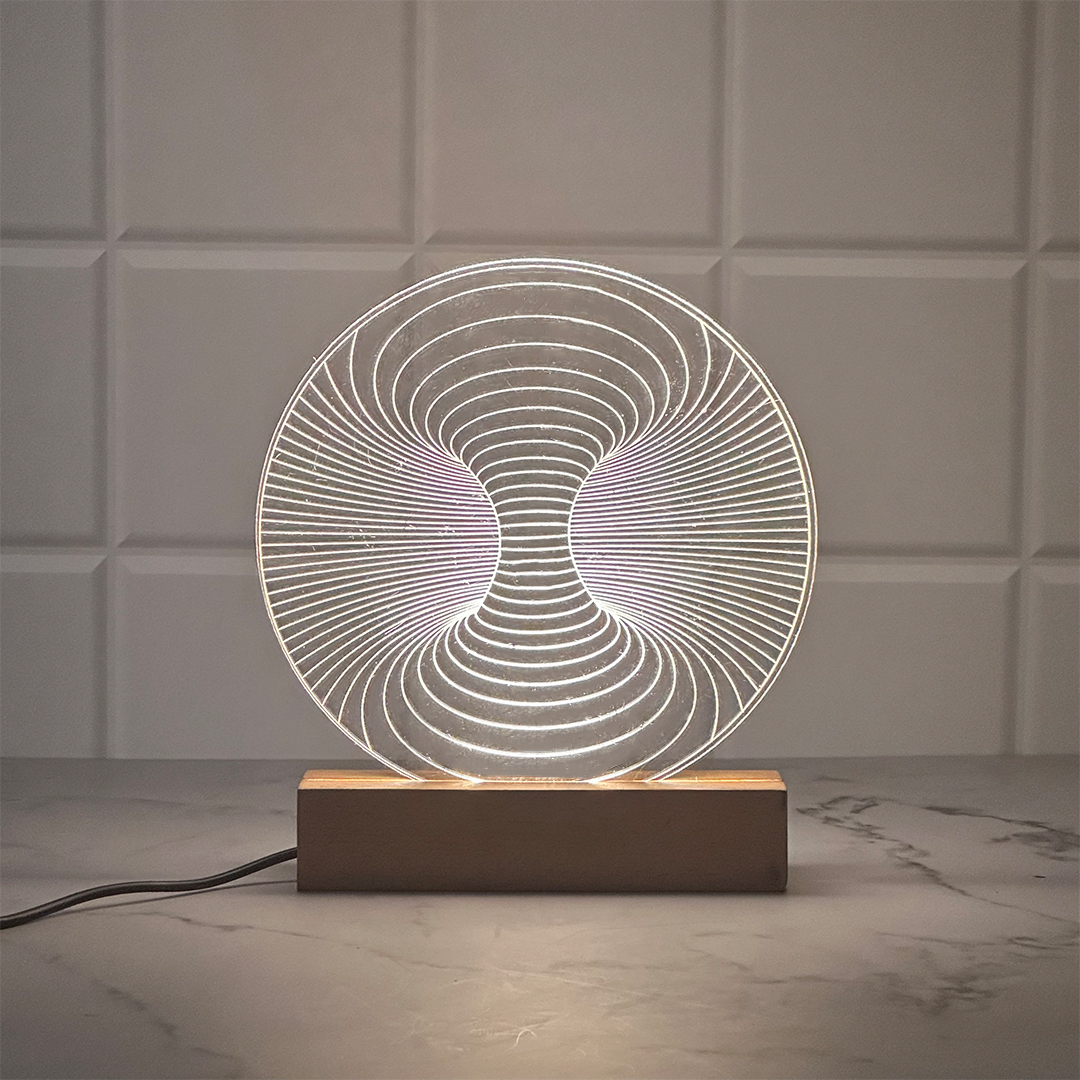 Crystal Glow 3D Round Lamp – Shine with Style & Sophistication