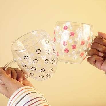 Set-2 Elegant Christmas Glass Mug