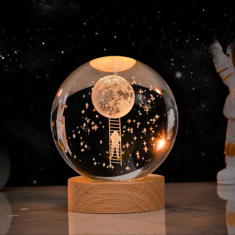 3D Crystal Ball Nightlight Decolamp Solar System Model Decor Science Astronomy Universe Cool Desk Present Space Gifts Decor, - Memories InsiteSolar crystal ball-6