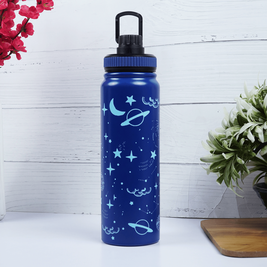 Galaxy Print Stainless Steel Water Bottle 800 ML - Memories Insite800ML GALAXY PRINTED STAINLESS BOTTLE
