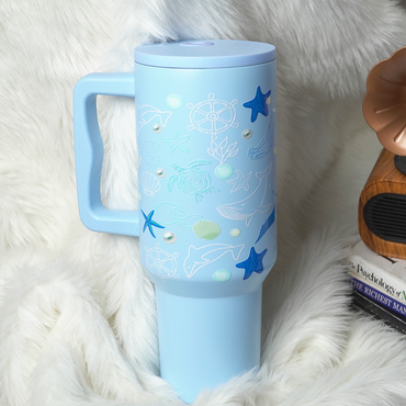 Sky Blue Aqua Marine Insulated Tumbler