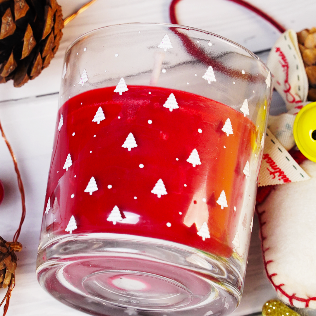 Set-3 Christmas Tree Scented Glass Candles - Memories Insite