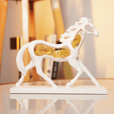 AurraGlow™ Horse Decor Showpiece – Modern Resin Sculpture - Memories InsiteAURRAGLOW HORSE SCULPTURE- (WHITE )