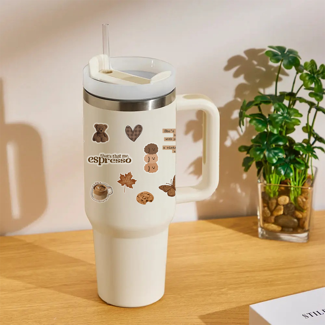 Cute Aesthetic Wrap Brown tumbler