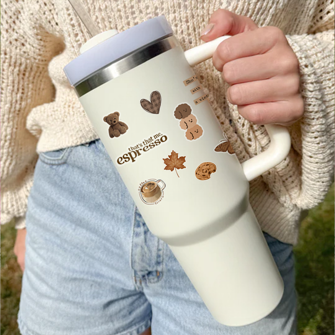 Cute Aesthetic Wrap Brown tumbler