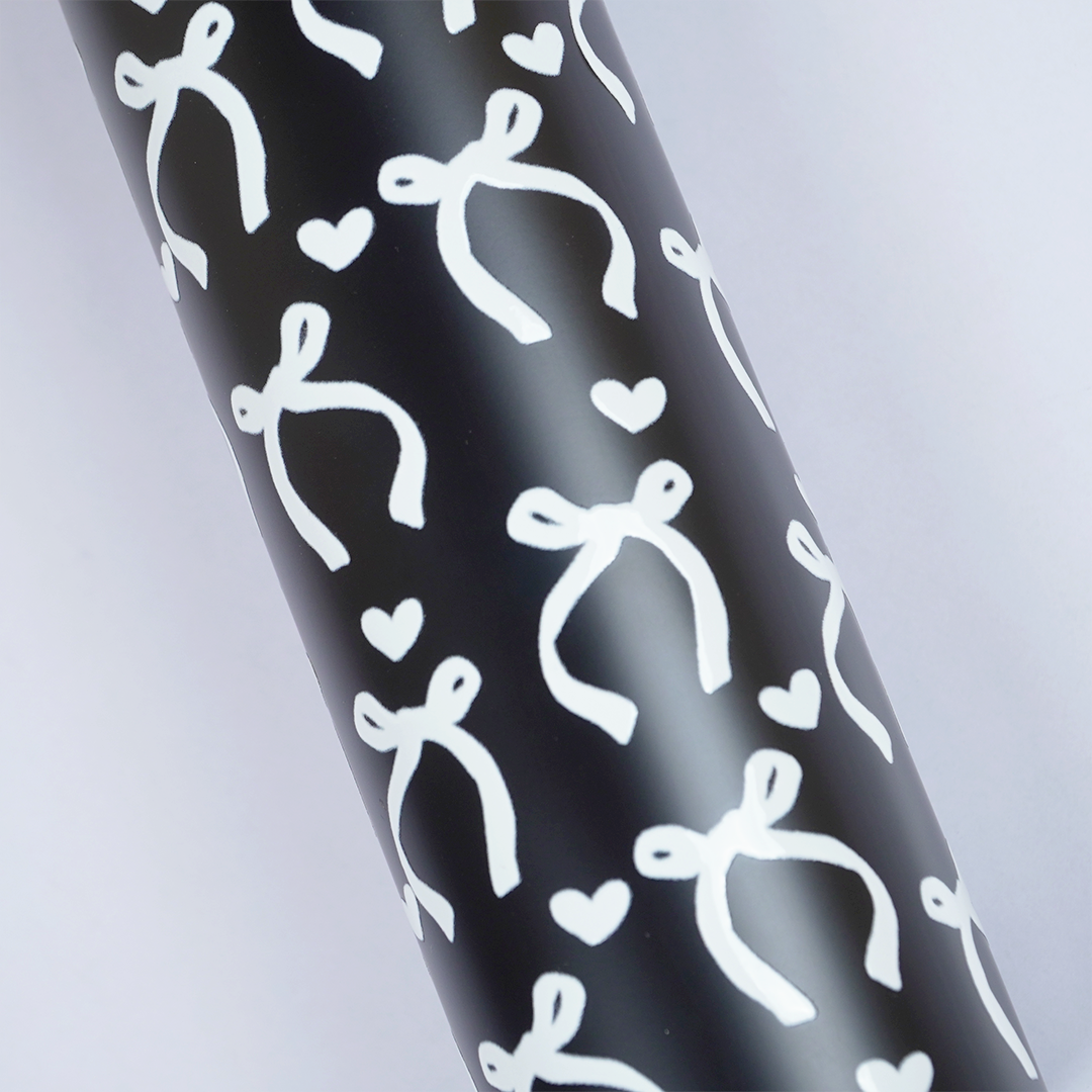 White Bow Design Stainless Steel Water Bottle