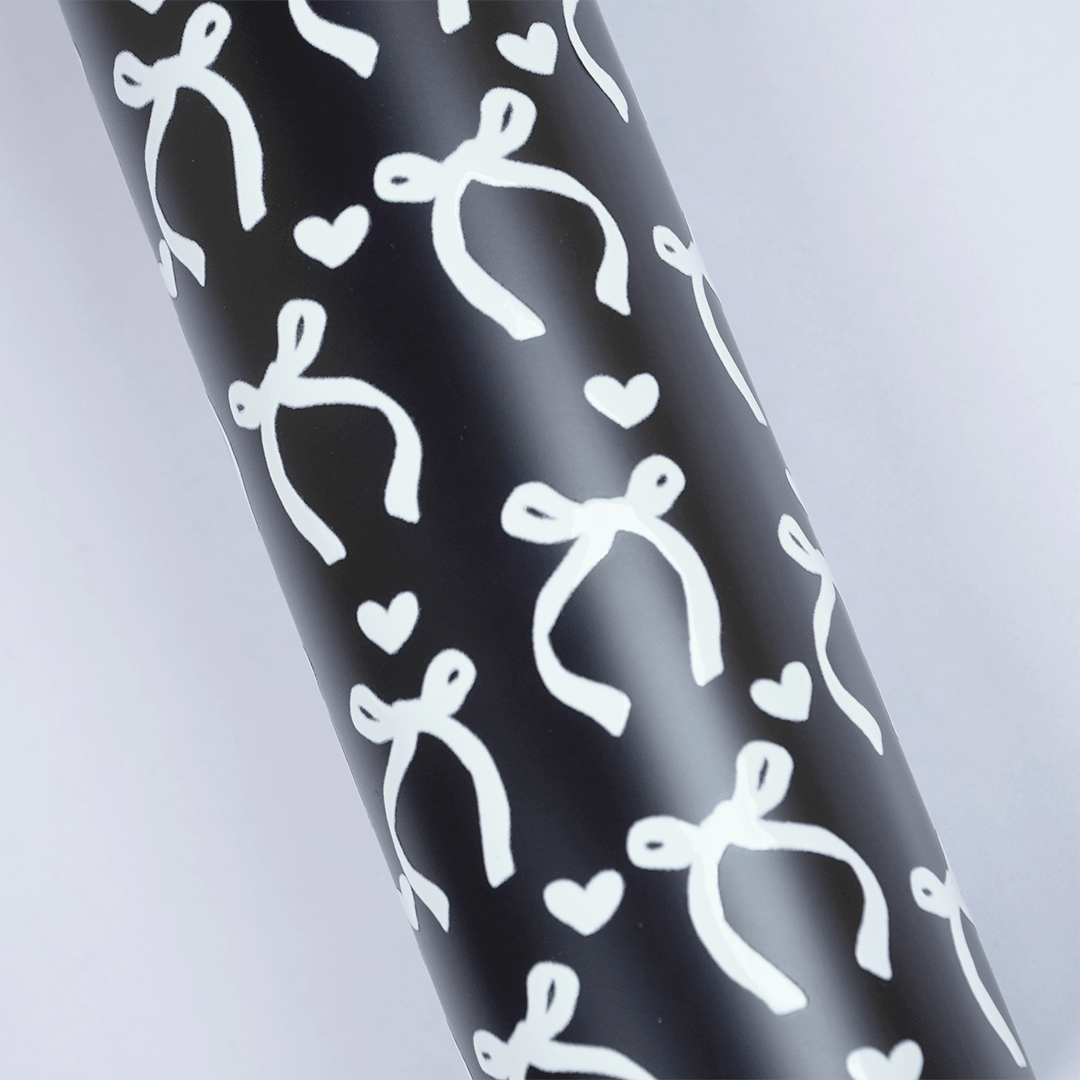 White Bow Design Stainless Steel Water Bottle - Memories Insite