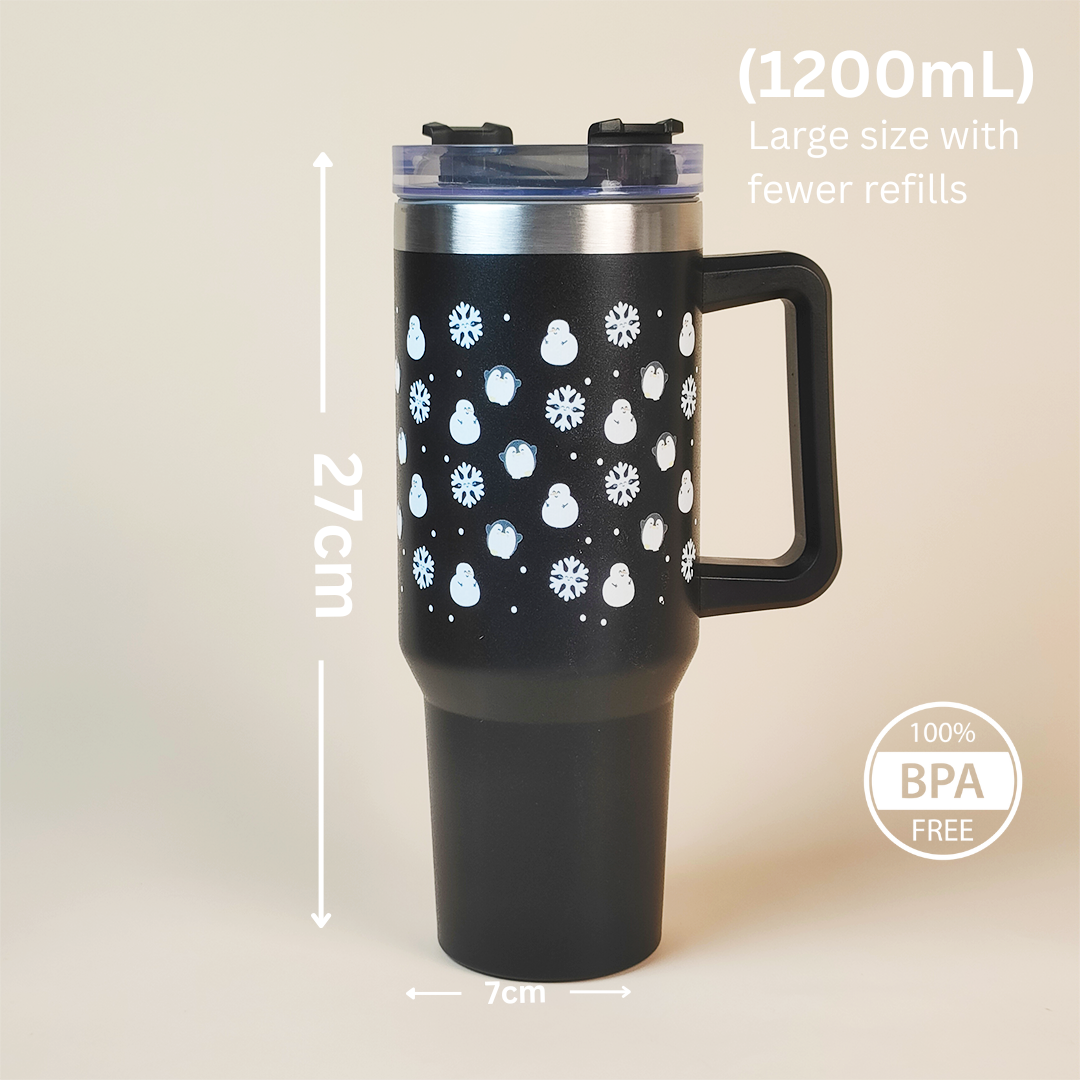 Snow Man with Penguin Winter Tumbler