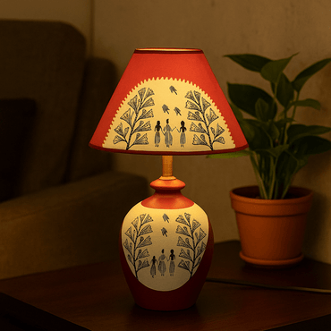Red Aura Table Lamp – Artistic Hand painted Decor Light - Memories InsiteRED AURA LAMP