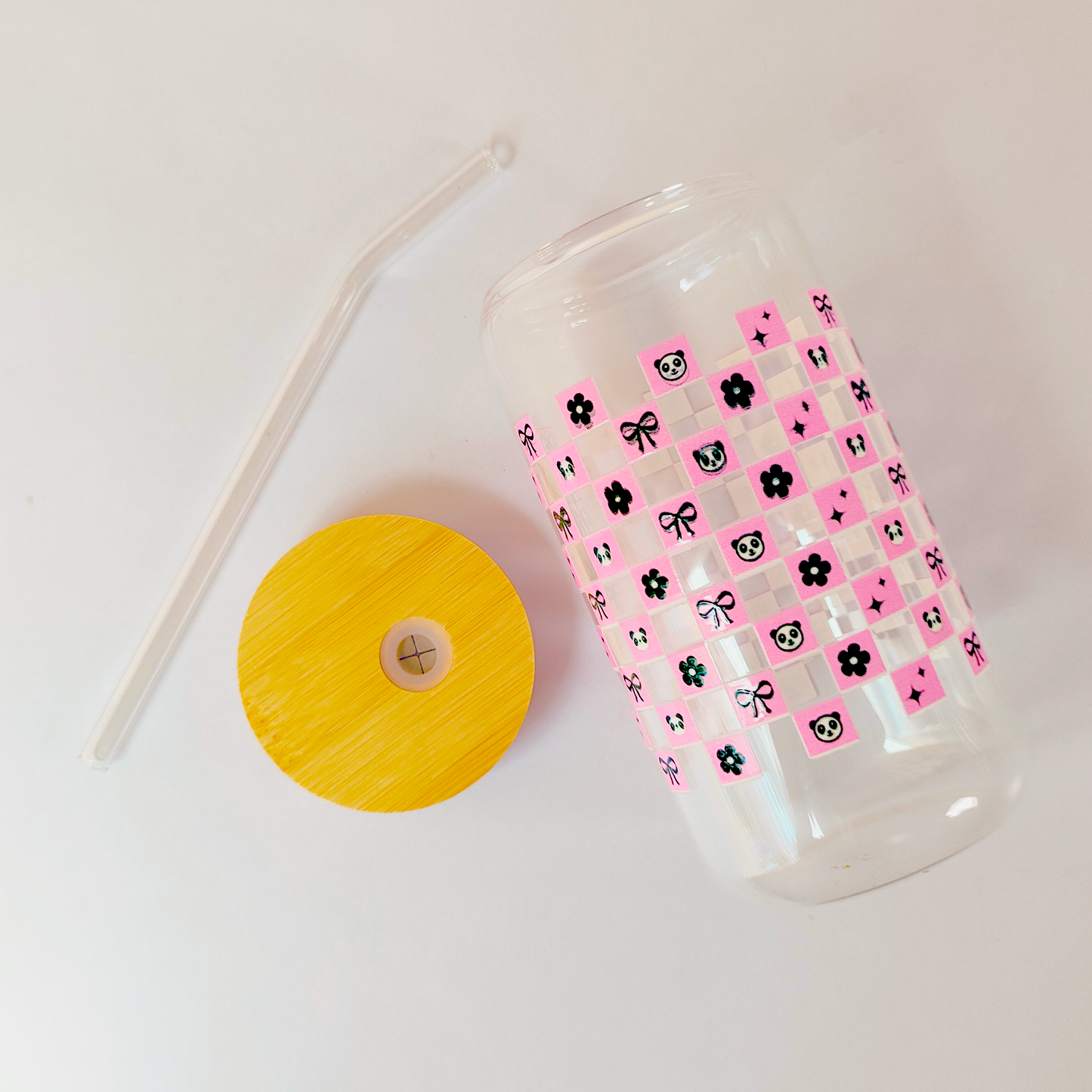 Panda Charm Tumbler with Bamboo Lid & Straw – Cute & Aesthetic Hydration