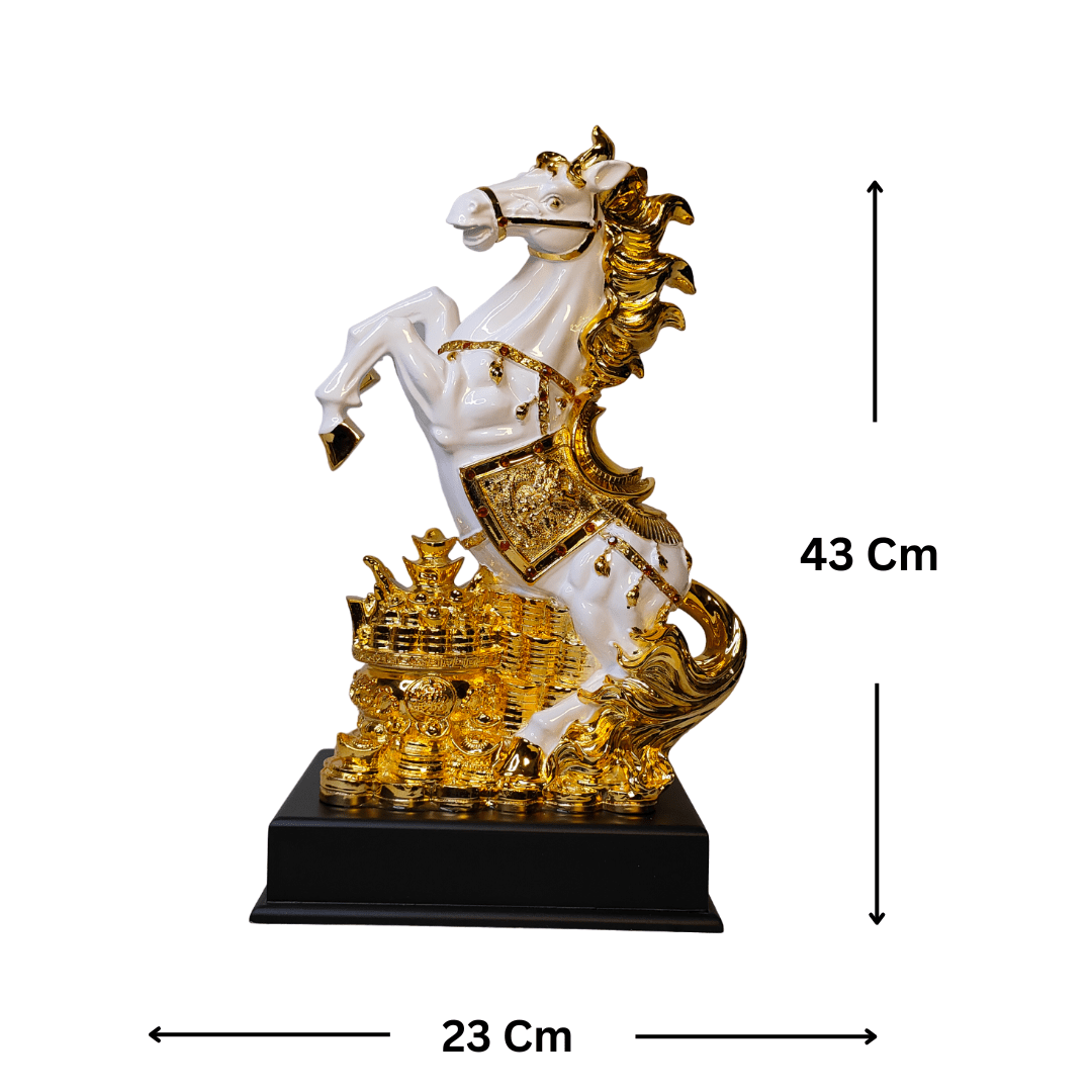 Regal Golden Horse Sculpture - Memories Insite