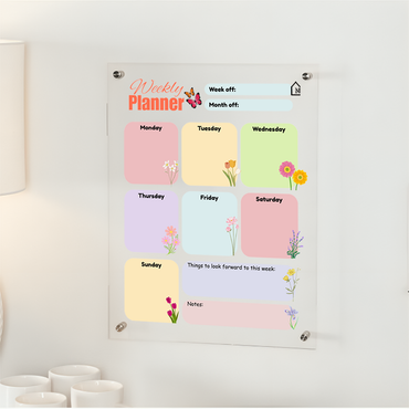 Weekly Acrylic Wall Planner – Minimal & Functional Organizer